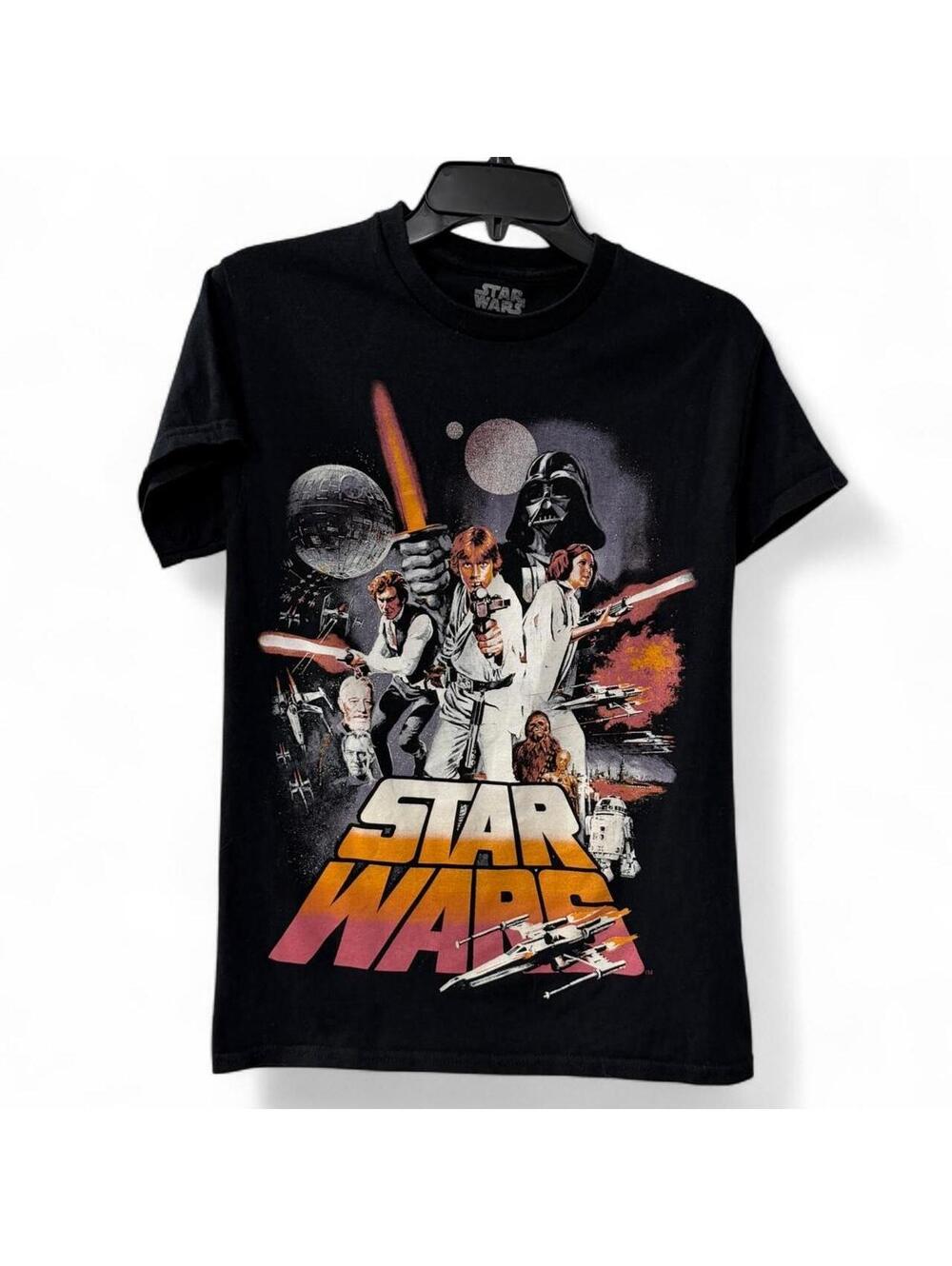 Star Wars A New Hope Classic Trilogy Graphic T-Shirt Black Small